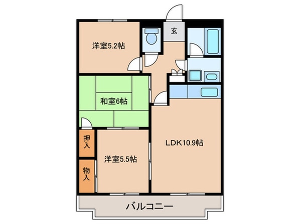 新栄プロパティー太子の物件間取画像